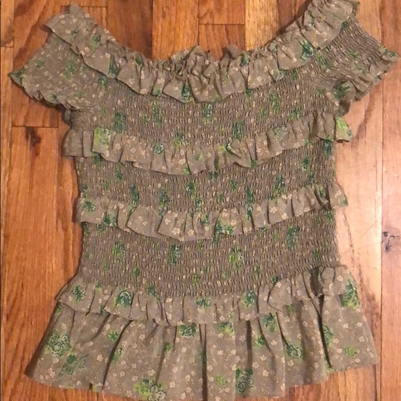 Like new Rebecca Taylor ots smocked top 100% silk - Picture 5 of 5